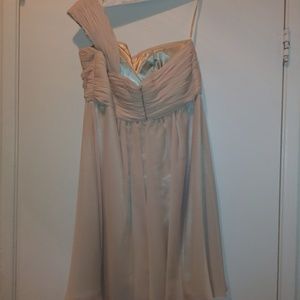 Kids champagne off-the-shoulder dress